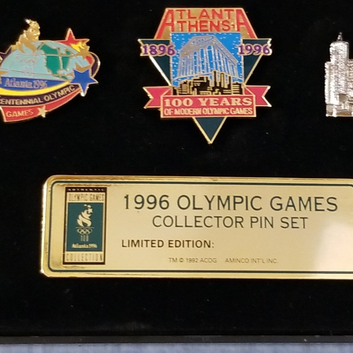 Set of 6 Atlanta 1996 100 YEARS OLYMPIC GAMES CENTENNIAL PIN SET