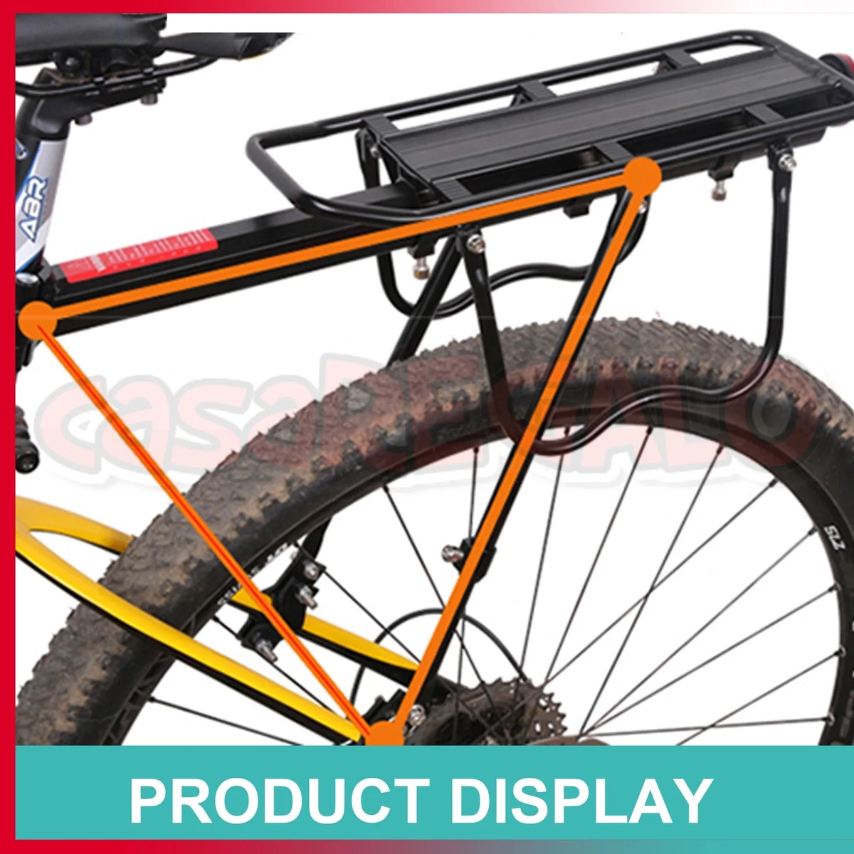 Bike Rear Rack Seat Luggage Carrier Bicycle Mountain Mount Pannier Black