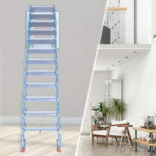 Attic Ladder Wall Mounted Ladder Folding Stairs 12 Steps Pull Down Ladder NEW US