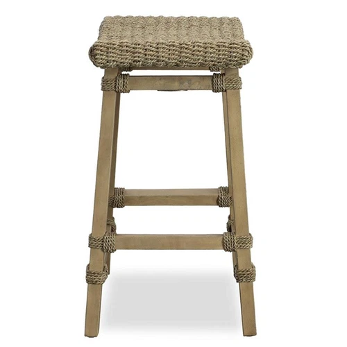 Uttermost Everglade 26.5" Transitional Sea Grass & Wood Counter Stool in Natural - Picture 4 of 5