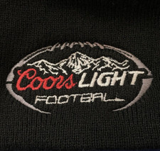 COORS LIGHT FOOTBALL Black Skull Cap Beanie New