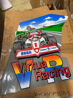 NOS Sega VIRTUA RACING side art - LEFT SIDE ONLY