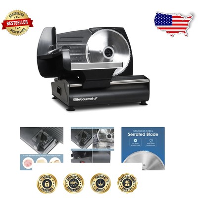 Premium Electric Food Slicer - Adjustable Thickness, Removable Blade, Black
