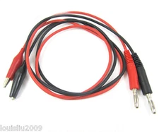 5pair 80cm High Quality Test Cable 4mm Banana Plug to Alligator Clip Red + Black