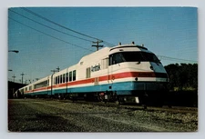 Vintage 1976 Amtrak Turboliner Train Lithograph Postcard Rensselaer NY