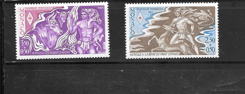 MONACO SC#B104-5 MNH MINT XF HERCULES SEMI-POSTAL PICTORIAL STAMP SET