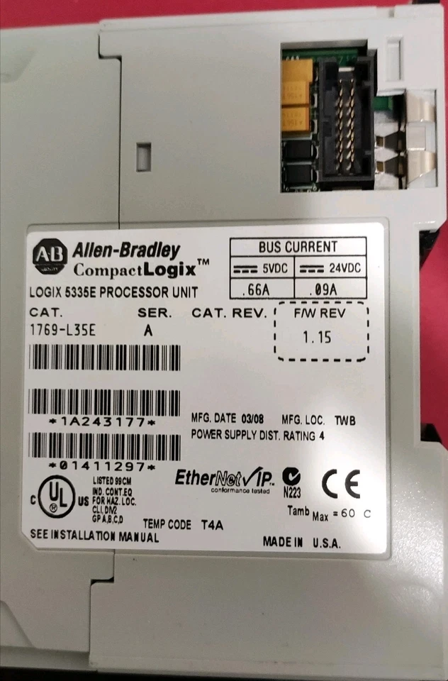 ALLEN BRADLEY 1769 L35E CompactLogix Ethernet - Immagine 3 di 3