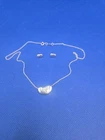 TIFFANY & CO STERLING  ELSA PERETTI  Med  BEAN Pierced Earrings & Necklace. T2
