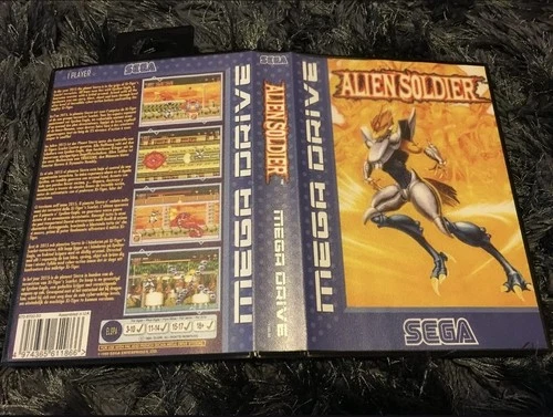Alien Soldier SEGA Mega Drive Genesis 16 Bit Game Card with EUR Box & Manual