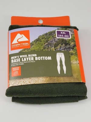 Ozark Trail Men s Wool Blend Base Layer Bottoms Sz XXL 44-46 Holly Green