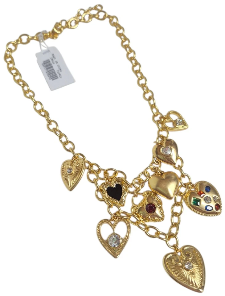 J.Crew 分层心形小饰品声明链项链金色红色黑色蓝色全新 — 第 4/4 张图片