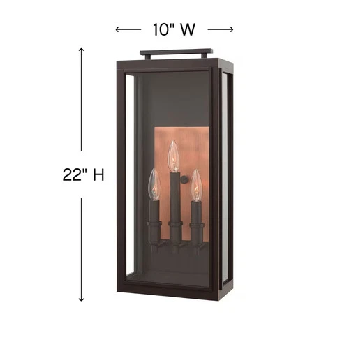 Hinkley 2915OZ 22" 3-Light Outdoor Wall Sconce in Oil Rubbed Bronze - Picture 4 of 4