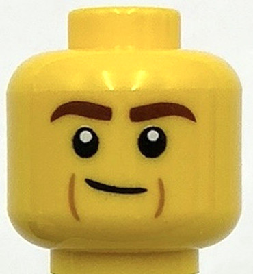 Lego New Yellow Head with Smirk and Cheek Lines Piece