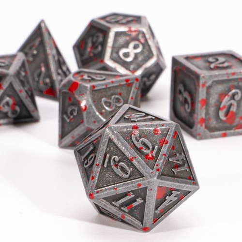 Metal Polyhedral DND Dice Set,7-Piece Solid Metal RPG Dice for Tabletop Gamin...