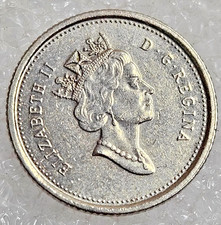 1999 Canada 10 Cents Queen Elizabeth Sailing Ship Coin