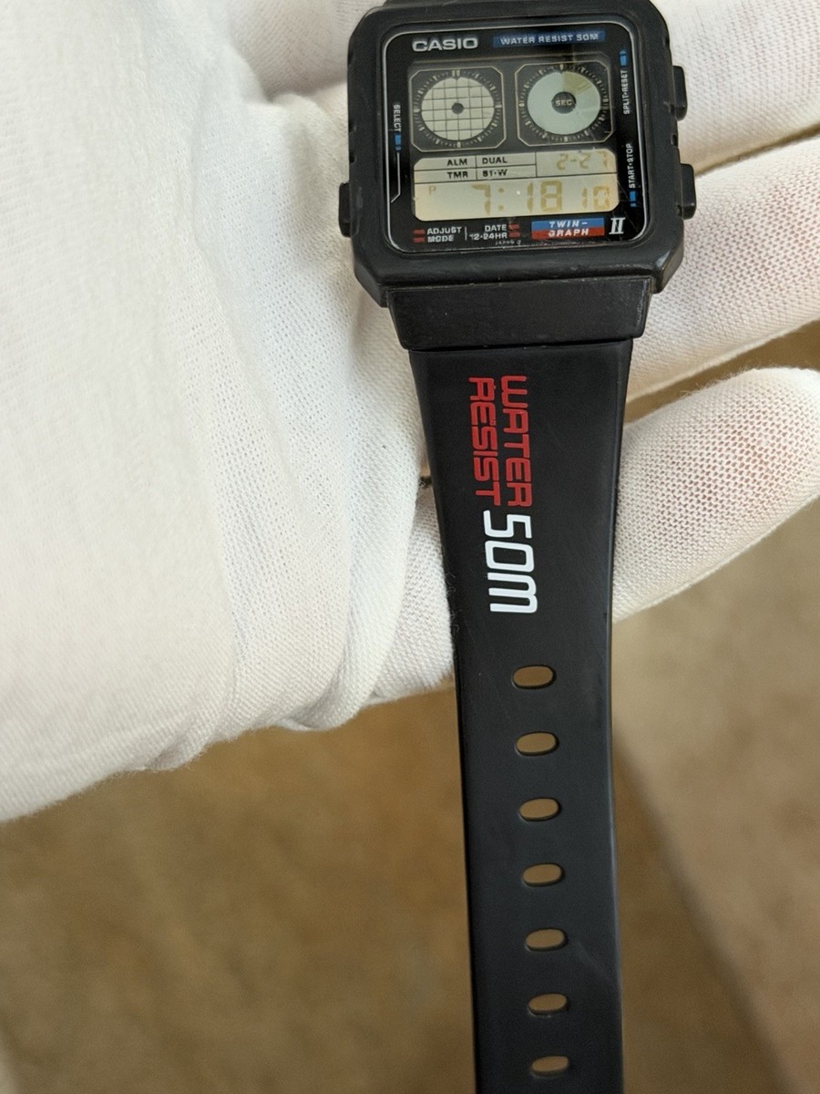 RARE Vintage Casio Twin Graph II Ae-21w Retro Classic Watch Module