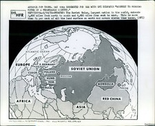 1972 Map Soviet Union Largest Nation Journey To Moscow Wirephoto 8X10