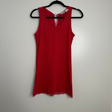 Seventeen red cotton blend a-line dress with ribbon back detail