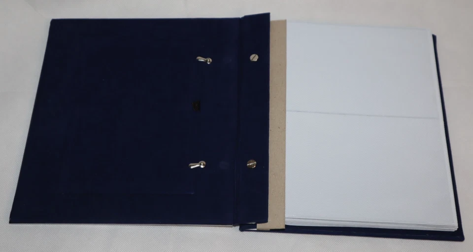 MELANNCO KEEPER OF MEMORIES VTG PHOTO ALBUM Holds 4 x 6" SILVER TONE BLUE VELVET - Image 4 of 4