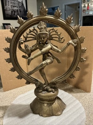 Vintage Dancing Shiva Nataraja Hindu God Bronze/Brass 9.5  Figurine/Statue