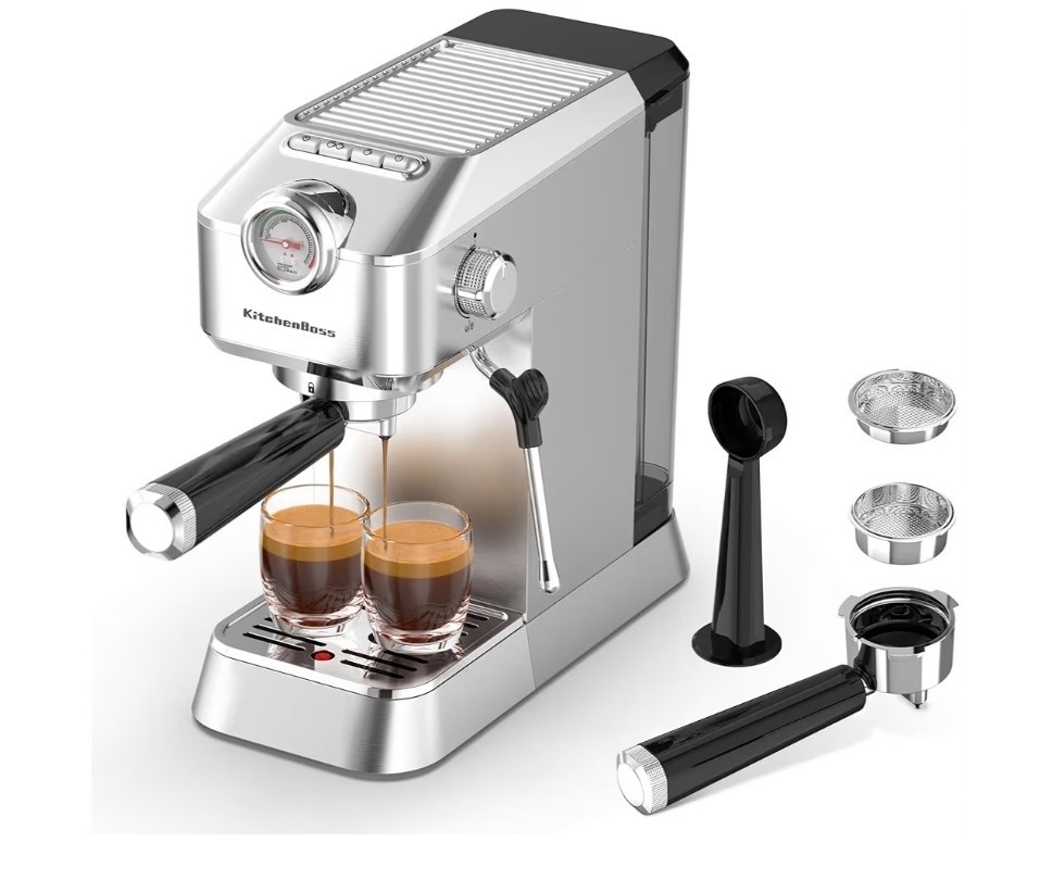 KitchenBoss Espresso 15 Bar - Macchina Professionale Acciaio Inox Offerta