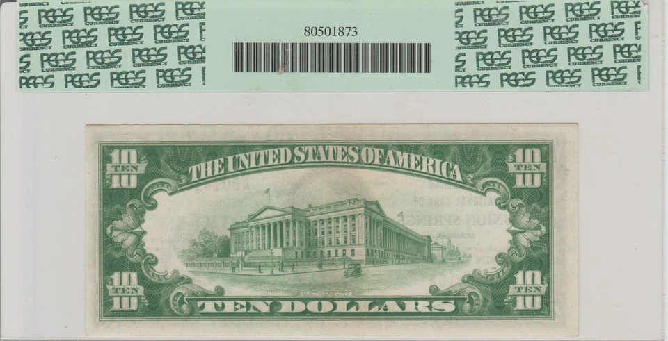 1929 $10 AMERICAN NB UNION SPRINGS ALABAMA PCGS 64 PPQ/TIED FOR FINEST KNOWN ! - Image 2 of 2