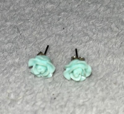 Ohrstecker Rose - Türkis - Claire s Accessoires UK