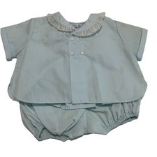 Feltman Bros infant baby boy suit blue two-piece newborn T1780T Vintage