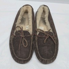 UGG Australia Dakota Brown Moccasin Slippers Shoes Women's Sz 7 Shearling Suede
