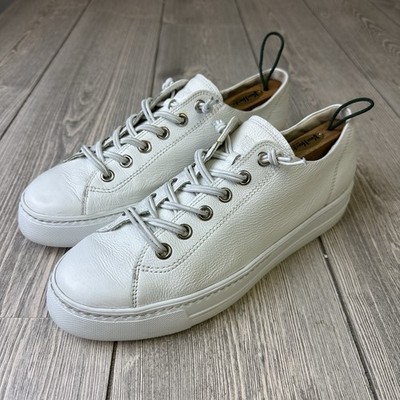 Paul Green Hadley Platform Sneaker Shoes Women's Ivory Leather Size US 11.5 Uk 9