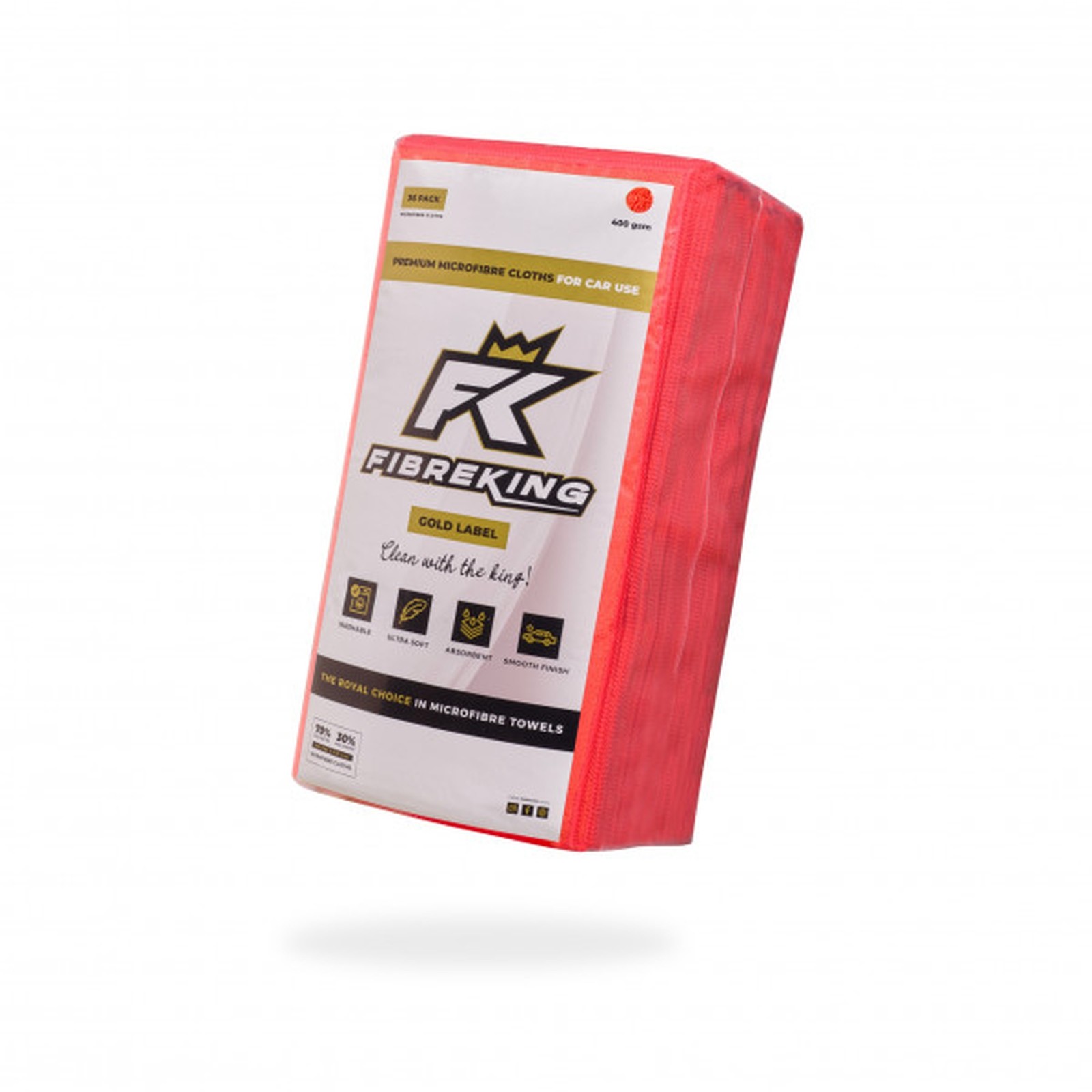 Red Microfibre Cloths - 36 Pack - Fibre King Gold Label FK-GLMCRFBR-RD-36