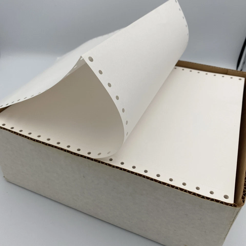 Continuous Fan-Fold Dot Matrix Tractor feed Printer Paper Sheets 9.5"×11" VTG - Image 3 of 4