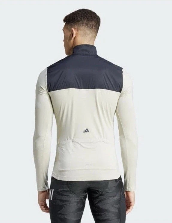 adidas The Gravel Cycling Long Sleeve Jersey Mens Size Large Gray IP2699 - Image 2 of 4