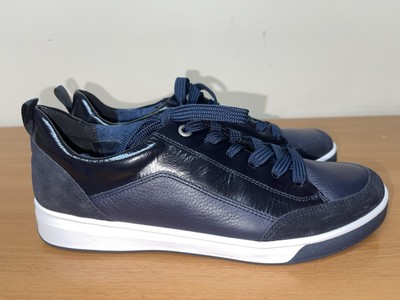 NEW ARA Black/Navy High Soft Redmond Lace Up Sneakers Women US 10/ UK 7.5