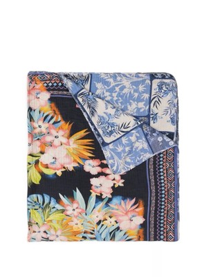 Johnny Was Moanuh Gauze Blanket H12424-4 New Tropical Floral - Main Image