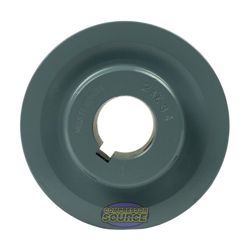 3.5" Cast Iron Pulley for 1" Shaft 2 Groove V Style A Belt 4 L Single Piece - Picture 2 of 8