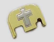 For Glock Rear Slide Back Plate Cover Cross 17 19 21 22 23 27 30 34 36 Gold Nick