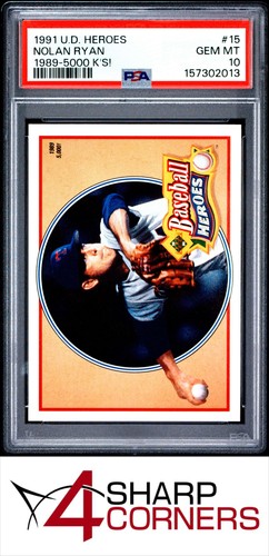 1989 5000 K's #15 1991 Upper Deck Heroes Nolan Ryan card