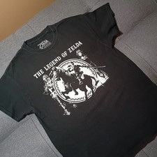 The Legend Of Zelda Black Crew Neck T Shirt Adult Size M 100% Cotton USA Made