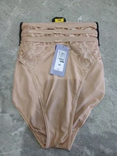 M&S Collection 3pk Wildblooms High Leg Knickers Size 16 ROSE QUARTZ 