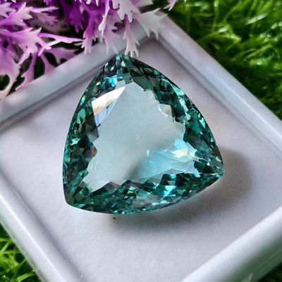 Certified Natural Brazilian 140 Ct Aquamarine Topaz Trillion Cut Loose Gemstone