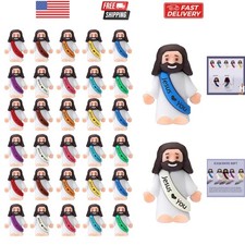 30PCS Little Jesus Figures, Mini Jesus Figurines in Bulk, Multicolor Tiny Jes...