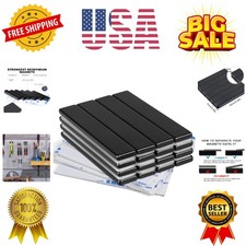 Strong Neodymium Bar Magnets, 16 Pack Black Heavy Duty Magnets with Double-Si...