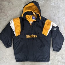 Vintage Reebok NFL Pittsburgh Steelers 1/2 Zip Pullover Jacket Large Pro Line