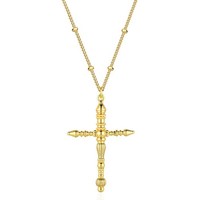 Innolea Vintage-Kreuz-Halskette Goldton – Aus Kupfer, 45 Cm Kette