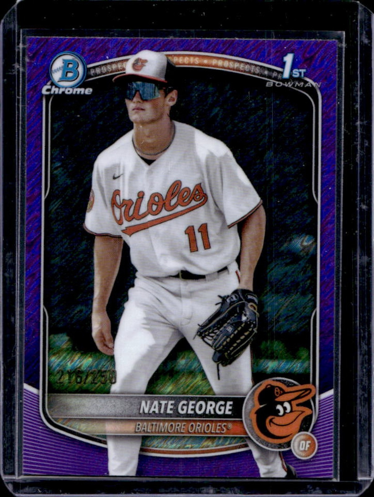 2025 Bowman Chrome Nate George Purple Shimmer Refractor 1st #216/250