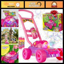 Bubble Lawn Mower for Toddlers 1-3, Spill-Proof Kids Bubble Machine with Lights,