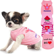 4 Pieces Chihuahua Clothes Dog Clothes for Small Dogs Girls Summer Autumn Cute P