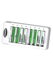 Rechargeable AA and AAA Batteries with 8 Bay Smart Charger,4 Pack AA 2800mAh ...