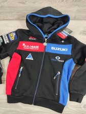 Official Buildbase Suzuki Junior Hoodie Full Zip Kids Motorsport Racing 3-15 Yrs